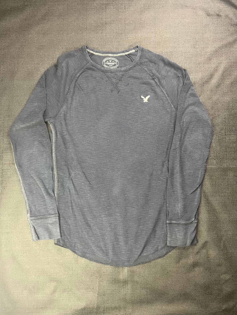 American Eagle Outfitters Small Blue Thermal Long Sleeve Shirt